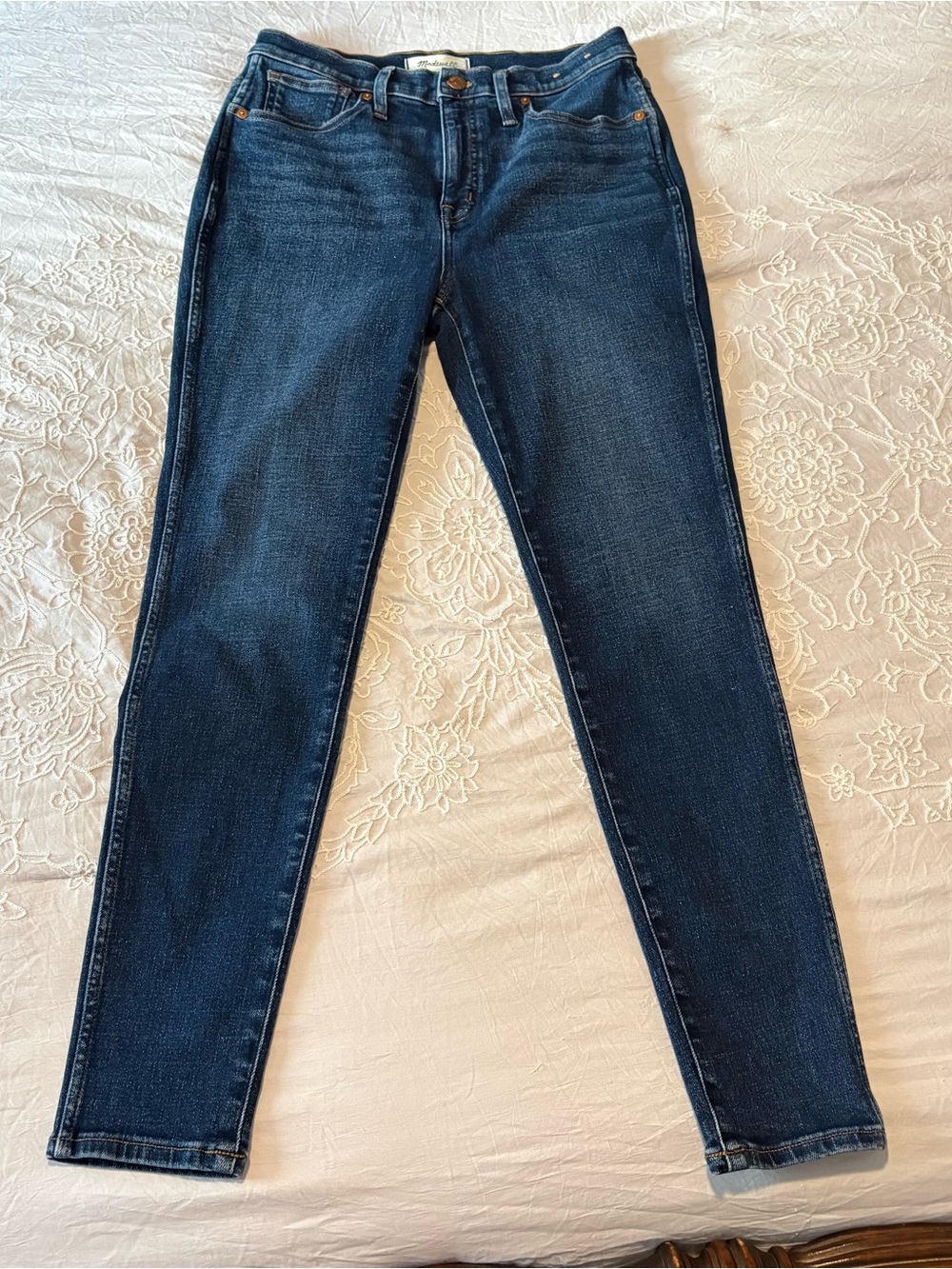 Madewell Women’s 10” High Rise Skinny Jeans in Dark Blue Wash Size 28